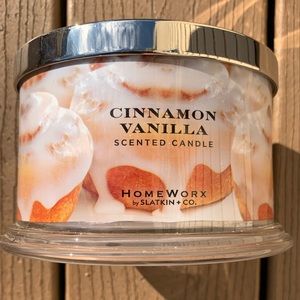 🆕CINNAMON VANILLA HARRY SLATKIN HOMEWORX 4 WICK, 18oz CANDLE - 7/8 CANDLE